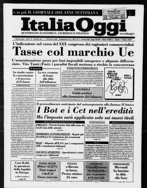 Italia oggi : quotidiano di economia finanza e politica